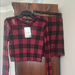 Lily Rose Red and Black Plaid Top